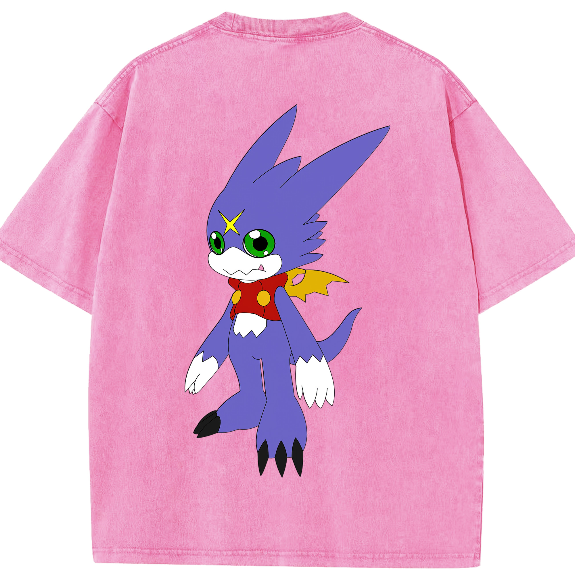（画像用） Digimon デジタルモンスター/デジモン 綿100% ヴィンテージ風 半袖Tシャツ（背面プリント）